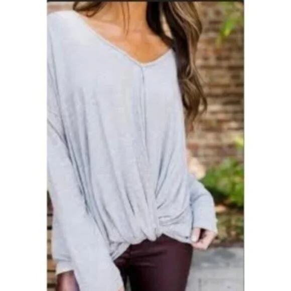 Silence + Noise Urban Outfitters Anthro Draped Twist Front Blouse S - Picture 1 of 6